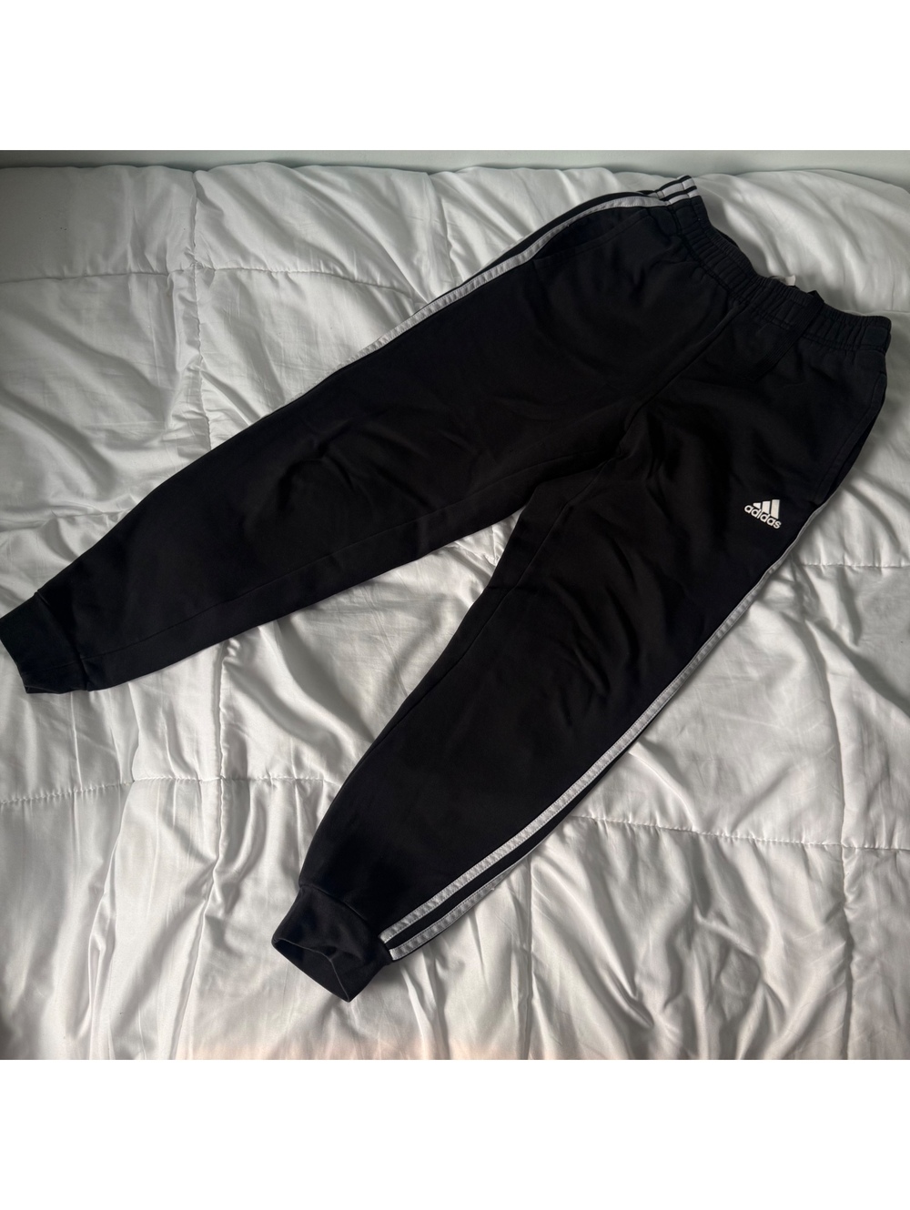 adidas cotton black sweatpants joggers small